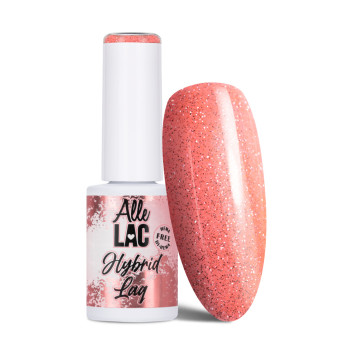 Lakier LED/UV Gel Polish Oranges Flash Glitter Light Orange AlleLac HEMA/Di-HEMA Free 6g
