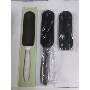Tarka do pedicure z 10 wymiennymi wkładami 24,8 cm metalowa srebrna