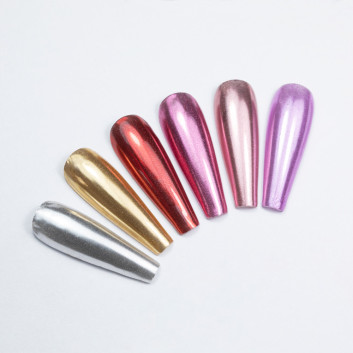 Pyłek do paznokci efekt lustra kasetka 6 kolorów Molly Nails Nr 4