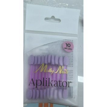 Aplikator pacynka do wcierania pyłków Molly Nails fioletowy 10 szt