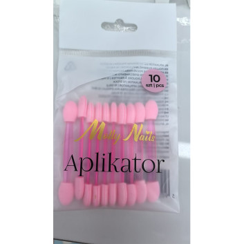 Aplikator pacynka do wcierania pyłków Molly Nails różowy 10 szt