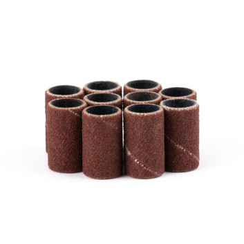 Kapturki do manicure i pedicure mandrele nakładki ścierne cylinder 6mm gradacja 100 AlleMed brązowe 50 szt