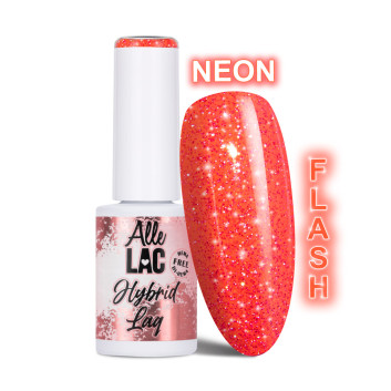Lakier LED/UV Gel Polish Oranges Flash Glitter Orange AlleLac HEMA/Di-HEMA Free 6g