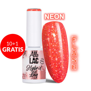 10+1gratis Lakier LED/UV Gel Polish Oranges Flash Glitter Orange AlleLac HEMA/Di-HEMA Free 6g