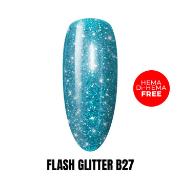 Lakier LED/UV Gel Polish Flash Glitter B27 HEMA/Di-HEMA Free 1kg