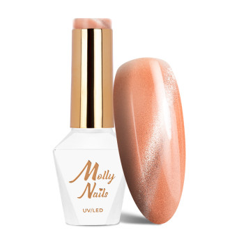 Lakier LED/UV Gel Polish Oranges Cat Eye Metallic Nr 210 Molly Nails HEMA/Di-HEMA Free 8g