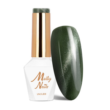 Lakier LED/UV Gel Polish Greens Cat Eye Metallic Nr 213 Molly Nails HEMA/Di-HEMA Free 8g