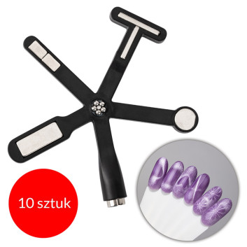 10sztuk Magnetyzer gwiazdka 6w1 do kociego oka cat eye czarny
