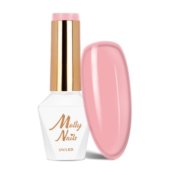 Lakier hybrydowy Molly Nails French Manicure Peach HEMA/Di-HEMA Free 8g Nr 138