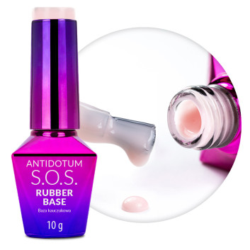 Baza kauczukowa elastyczne paznokcie manicure pedicure do mocowania ozdób S.O.S. Antidotum Molly Nails Powder Pink 10g