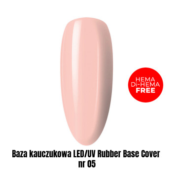 Baza kauczukowa LED/UV Rubber Base Cover nr 05 HEMA/Di-HEMA Free 1kg