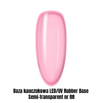 Baza kauczukowa LED/UV Rubber Base Semi-transparent nr 08 1kg