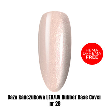 Baza kauczukowa LED/UV Rubber Base Cover nr 28 HEMA/Di-HEMA Free 1kg