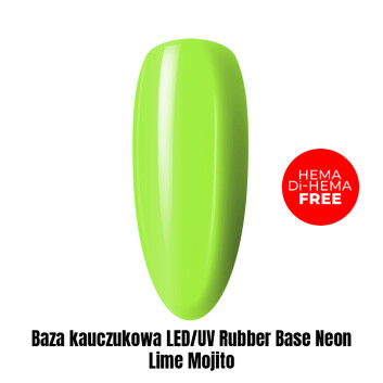 Baza kauczukowa LED/UV Rubber Base Neon Lime Mojito HEMA/Di-HEMA Free 1kg