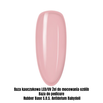 Baza kauczukowa LED/UV Żel do mocowania ozdób Baza do pedicure Rubber Base S.O.S. Antidotum Babydoll 1kg