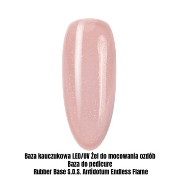 Baza kauczukowa LED/UV Żel do mocowania ozdób Baza do pedicure Rubber Base S.O.S. Antidotum Endless Flame 1kg