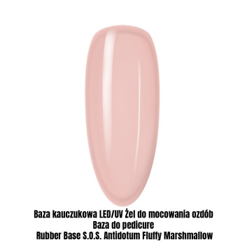Baza kauczukowa LED/UV Żel do mocowania ozdób Baza do pedicure Rubber Base S.O.S. Antidotum Fluffy Marshmallow 1kg