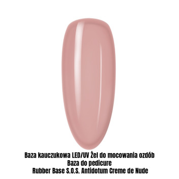 Baza kauczukowa LED/UV Żel do mocowania ozdób Baza do pedicure Rubber Base S.O.S. Antidotum Creme de Nude 1kg