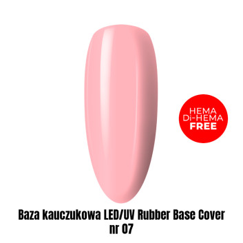 Baza kauczukowa LED/UV Rubber Base Cover nr 07 HEMA/Di-HEMA Free 1kg