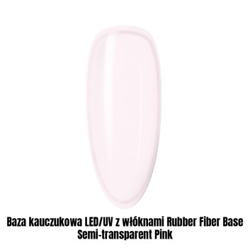 Baza kauczukowa LED/UV z włóknami Rubber Fiber Base Semi-transparent Pink 1kg