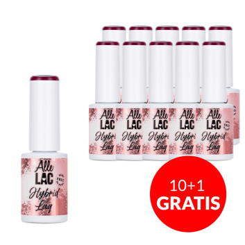 10+1gratis Lakier hybrydowy LED/UV Gel Polish Reds Burgundy Rose AlleLac HEMA/Di-HEMA Free 6g
