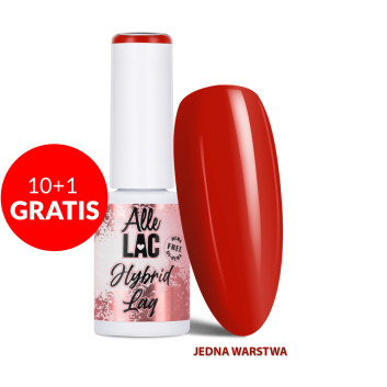 10+1gratis Lakier hybrydowy LED/UV Gel Polish Reds Radiant Red AlleLac HEMA/Di-HEMA Free 6g