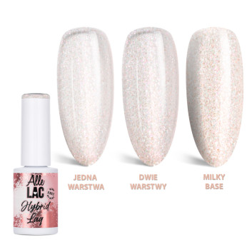 Lakier hybrydowy LED/UV Gel Polish Nudes Light Glitter AlleLac HEMA/Di-HEMA Free 6g