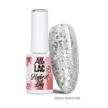 Lakier hybrydowy LED/UV Gel Polish Whites Silver Glitter AlleLac HEMA/Di-HEMA Free 6g