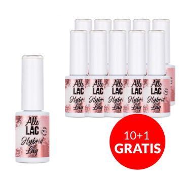 10+1gratis Lakier hybrydowy LED/UV Gel Polish Whites Glitter Glow AlleLac HEMA/Di-HEMA Free 6g
