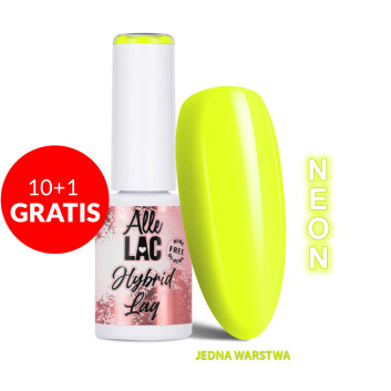 10+1gratis Lakier hybrydowy LED/UV Gel Polish Yellows Y Nr 4 Neon AlleLac HEMA/Di-HEMA Free 6g