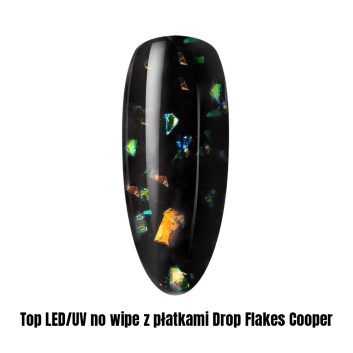 Top LED/UV no wipe z płatkami Drop Flakes Cooper 1kg