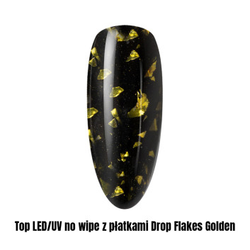 Top LED/UV no wipe z płatkami Drop Flakes Golden 1kg