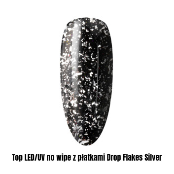 Top LED/UV no wipe z płatkami Drop Flakes Silver 1kg