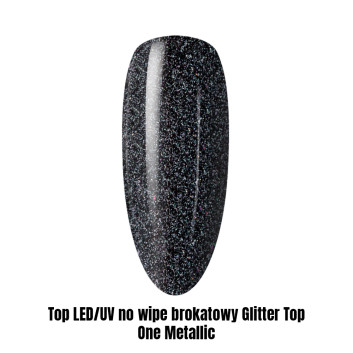 Top LED/UV no wipe brokatowy Glitter Top One Metallic 1kg
