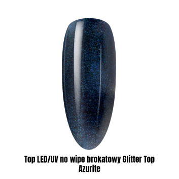 Top LED/UV no wipe brokatowy Glitter Top Azurite 1kg
