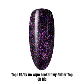Top LED/UV no wipe brokatowy Glitter Top Oh Rio 1kg