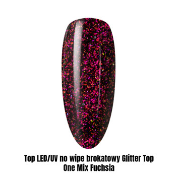 Top LED/UV no wipe brokatowy Glitter Top One Mix Fuchsia 1kg