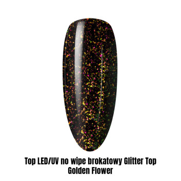 Top LED/UV no wipe brokatowy Glitter Top Golden Flower 1kg
