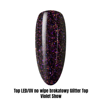 Top LED/UV no wipe brokatowy Glitter Top Violet Show 1kg