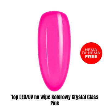 Top LED/UV no wipe kolorowy Crystal Glass Pink HEMA/Di-HEMA Free 1kg