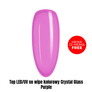 Top LED/UV no wipe kolorowy Crystal Glass Purple HEMA/Di-HEMA Free 1kg