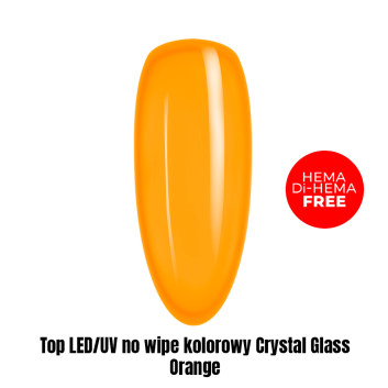 Top LED/UV no wipe kolorowy Crystal Glass Orange HEMA/Di-HEMA Free 1kg