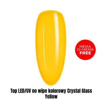 Top LED/UV no wipe kolorowy Crystal Glass Yellow HEMA/Di-HEMA Free 1kg