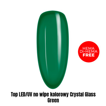 Top LED/UV no wipe kolorowy Crystal Glass Green HEMA/Di-HEMA Free 1kg