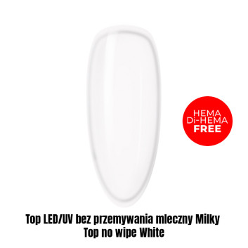 Top LED/UV bez przemywania mleczny Milky Top no wipe White HEMA/Di-HEMA Free 1kg