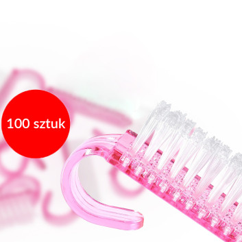 Szczoteczka do manicure i pyłu mała różowa 100szt