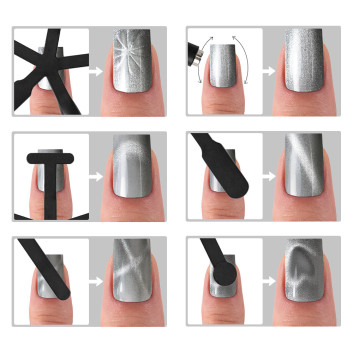 Magnetyzer gwiazdka 6w1 do kociego oka cat eye czarny