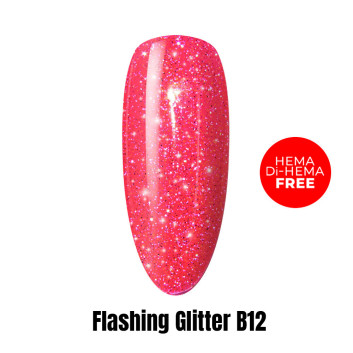 Lakier LED/UV Gel Polish Efekt flash Flashing Glitter B12 HEMA/Di-HEMA Free 1kg