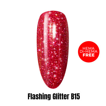 Lakier LED/UV Gel Polish Efekt flash Flashing Glitter B15 HEMA/Di-HEMA Free 1kg
