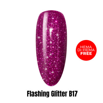Lakier LED/UV Gel Polish Efekt flash Flashing Glitter B17 HEMA/Di-HEMA Free 1kg